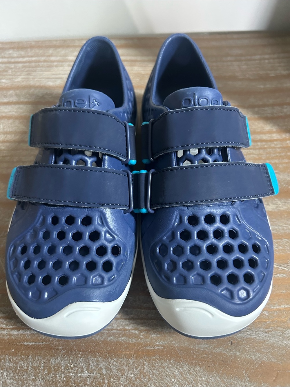 PLAE Navy Blue Kids Water Shoes with Teal Accents